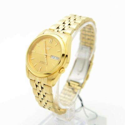 Pre-owned Seiko 5 Snk366k1 Automatic Gold Stainless Steel Analog Men's Casual Dress Watch