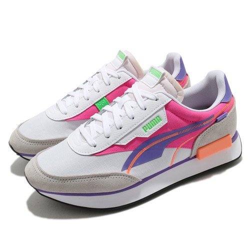 

Женские повседневные кроссовки Puma Future Rider Twofold SD White Purple Pink Green 381052-03, Белый, Future Rider Twofold Sd