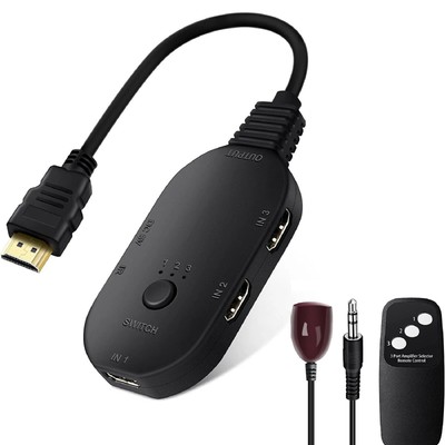 HDMI 2.1 Switch Splitter 8K 3x1 HDMI Switcher With Remote Control 4K 3 in 1out
