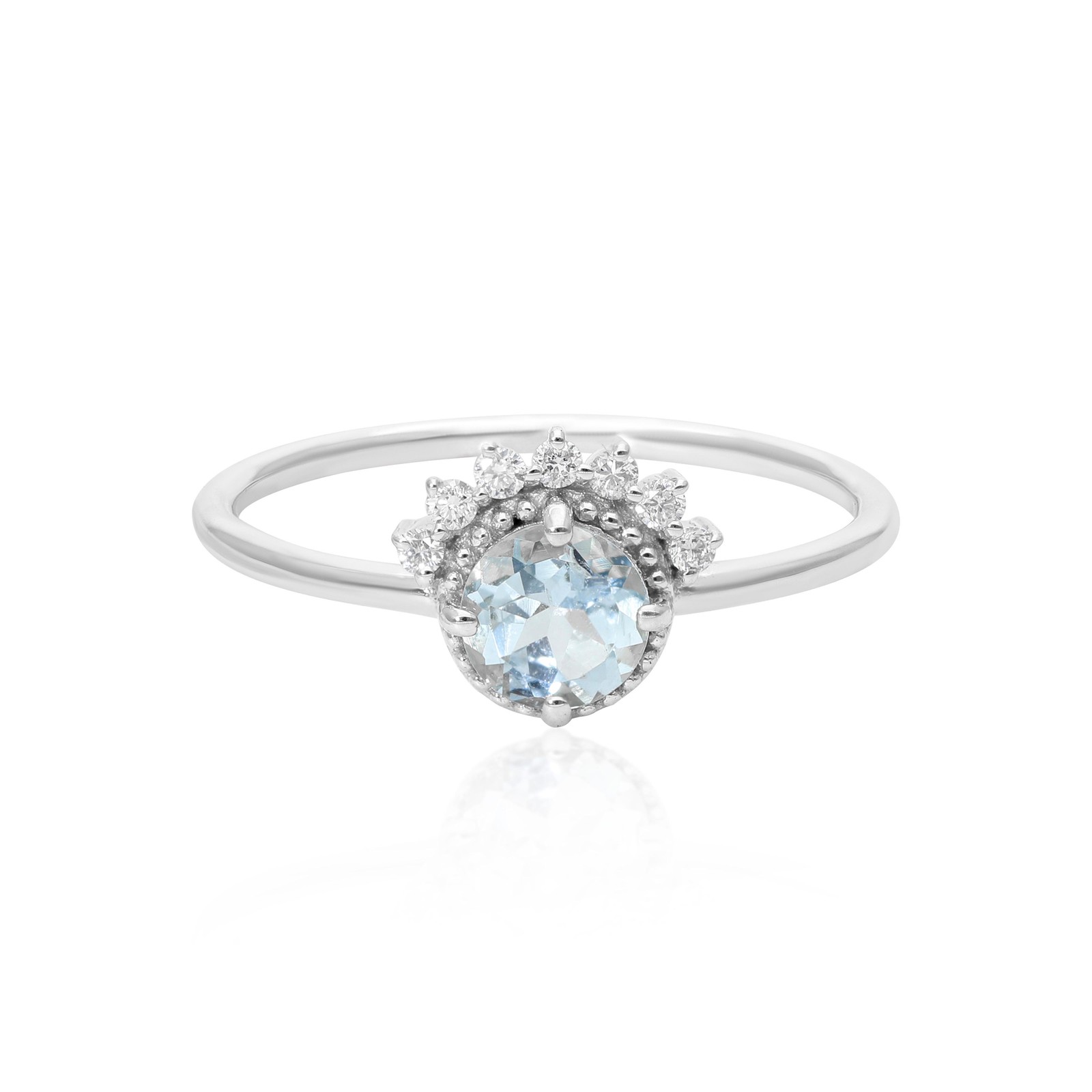 950 Platinum Diamond Aquamarine Wedding Band Ring for Engagement or Anniversary