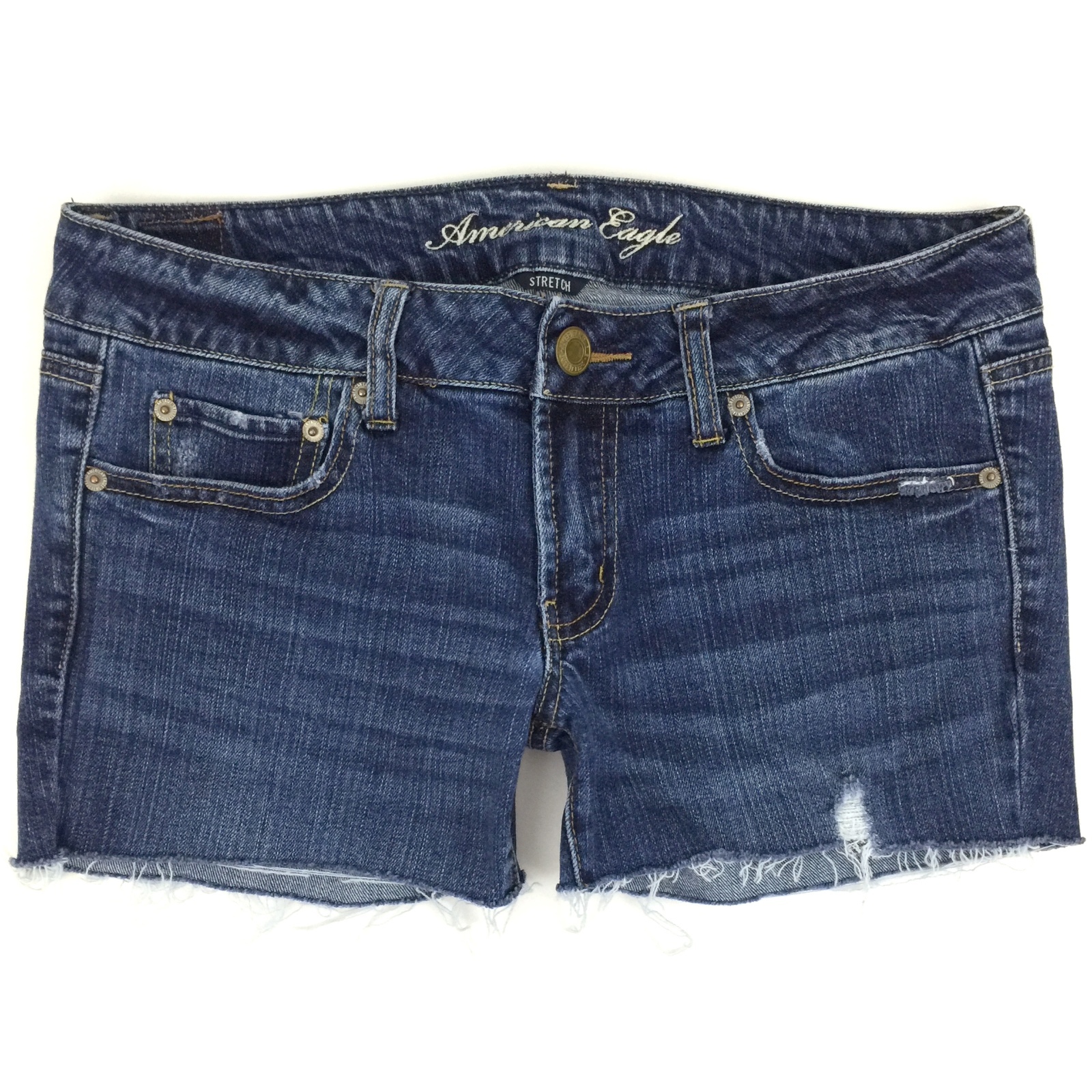 American Eagle Womens Shorts Stretch Distressed Daisy Duke Denim Jean Size 6 33W