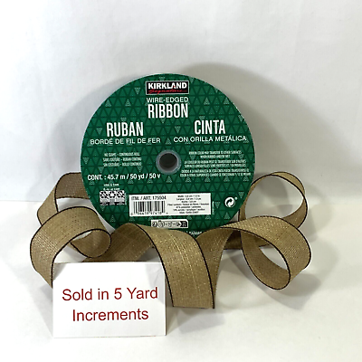 Kirkland Wire Edge Burlap Ribbon 5 Yards Farmhouse Christmas Decor