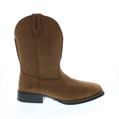 

Wolverine Bronc W880142 Мужские коричневые кожаные рабочие ботинки без шнуровки 10, Коричневый, Wolverine Bronc