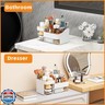 White Makeup Organizer With Drawers,Large Skincare Organizers for Countertop,Desk,Dresser,Plastic Bathroom Counter Organizer for Brush,Palettes,Perfume,Beauty Products Organization,Skin Care Storage