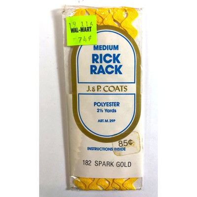 Medium Rick Rack 182 Spark Gold 2 1/2 yds Vintage J & P Coats vn