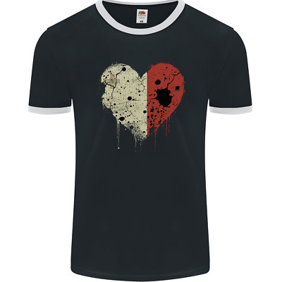 Love Malta Flag Maltese Day Football Mens Ringer T-Shirt FotL
