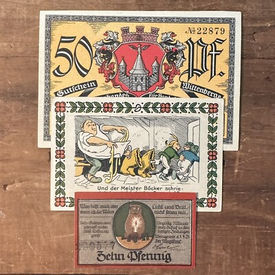 3 AU Or Better Germany Notgeld Notes Wittenberge Wernigerode Wiedensahl 