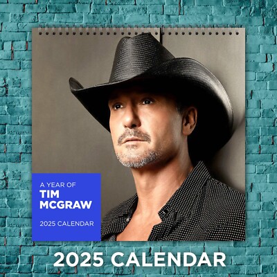 Tim McGraw 2025 Music Calendar, 12-Month Celebrity Wall Calendar, Fan Gift
