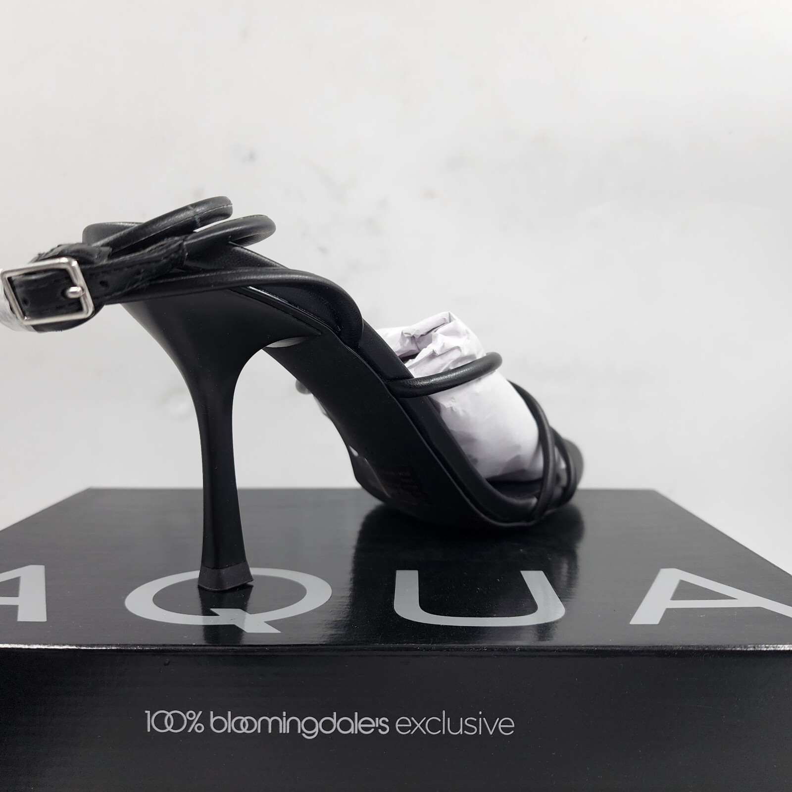 AQUA Arlow Ankle Strap High Heel Sandals Women's 9.5 Black Buckle Strap Closure - Picture 11 of 14
