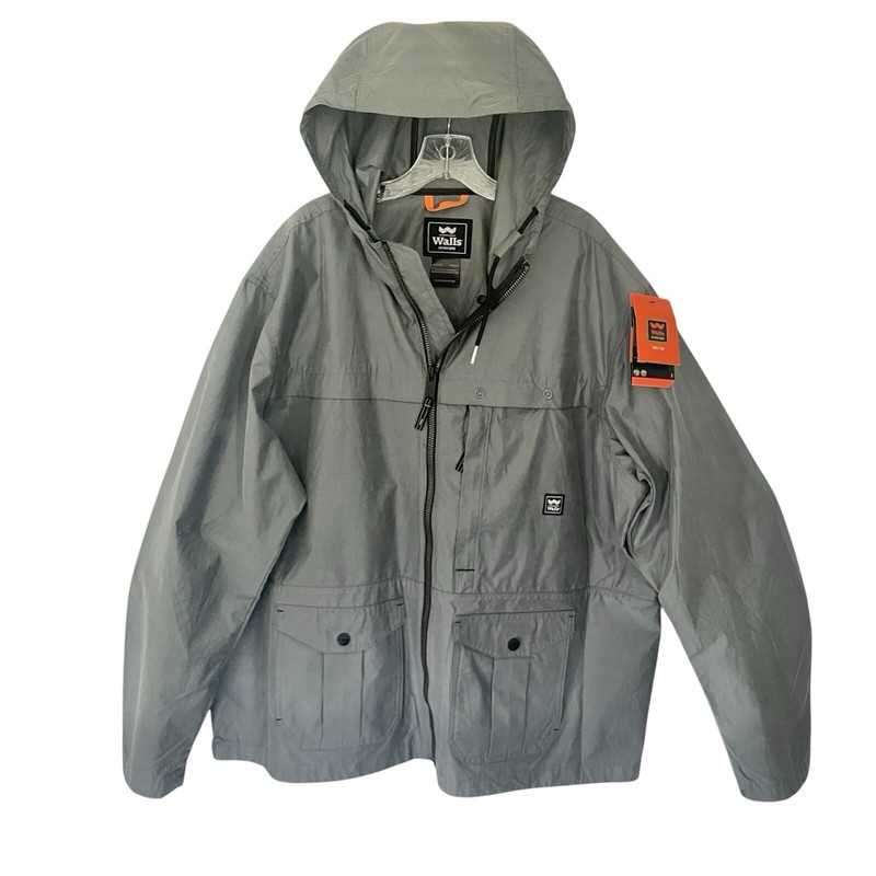 Walls Workwear Hooded Full Zip Jacket Water Wind Resistant Pockets