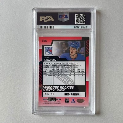 2020 O-Pee-Chee Platinum #156 Vitali Kravtsov RC Marquee Rookies Red Prism 159/199 PSA9
