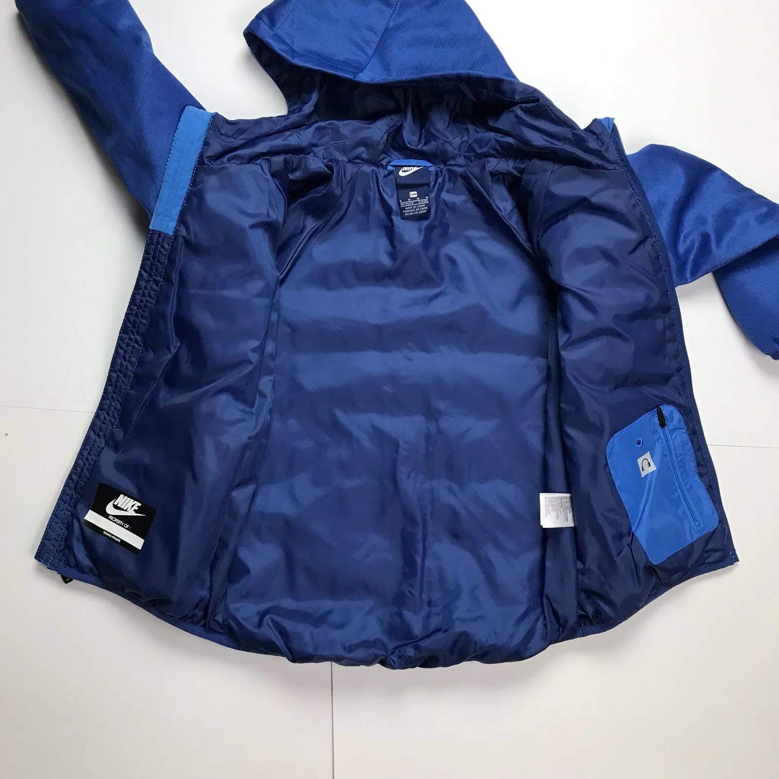 Nike Youth Boys Full Zip Hooded Jacket Photo Blue  NWT 5 -6 Yrs Size 6 M