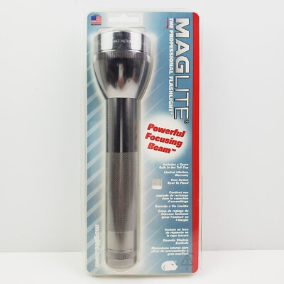 Maglite Flashlight 2-C Cell Krypton S2C096 Gray/Pewter 9'' USA NOS Factory Sealed