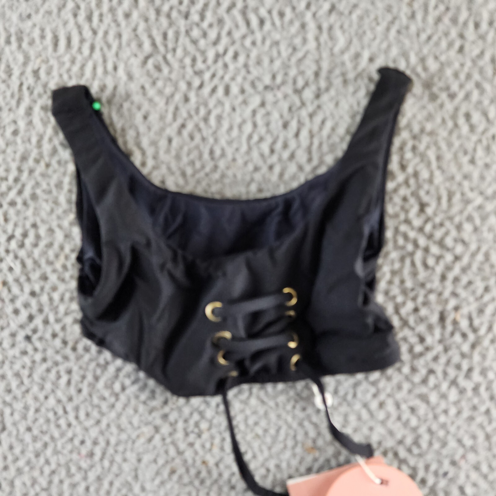 PQ Kids Lace Up Detail Bikini Girls' 6 Black Scoop Neck Elastic Waist Pullover - Picture 4 of 17