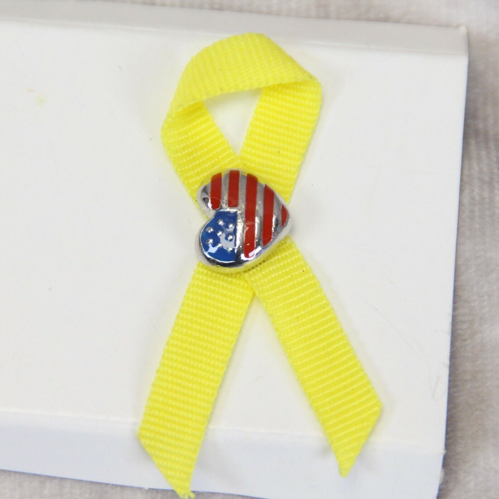 Heart American US Flag Yellow Ribbon 3/8
