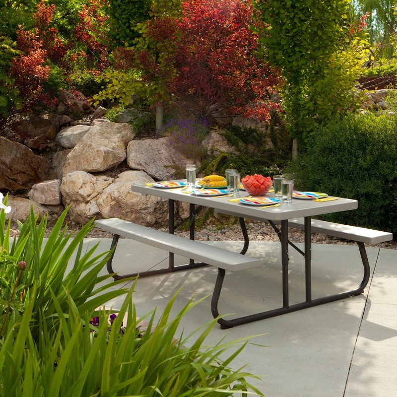 Lifetime 6 foot Outdoor High-Density Polyethylene Folding Picnic Table