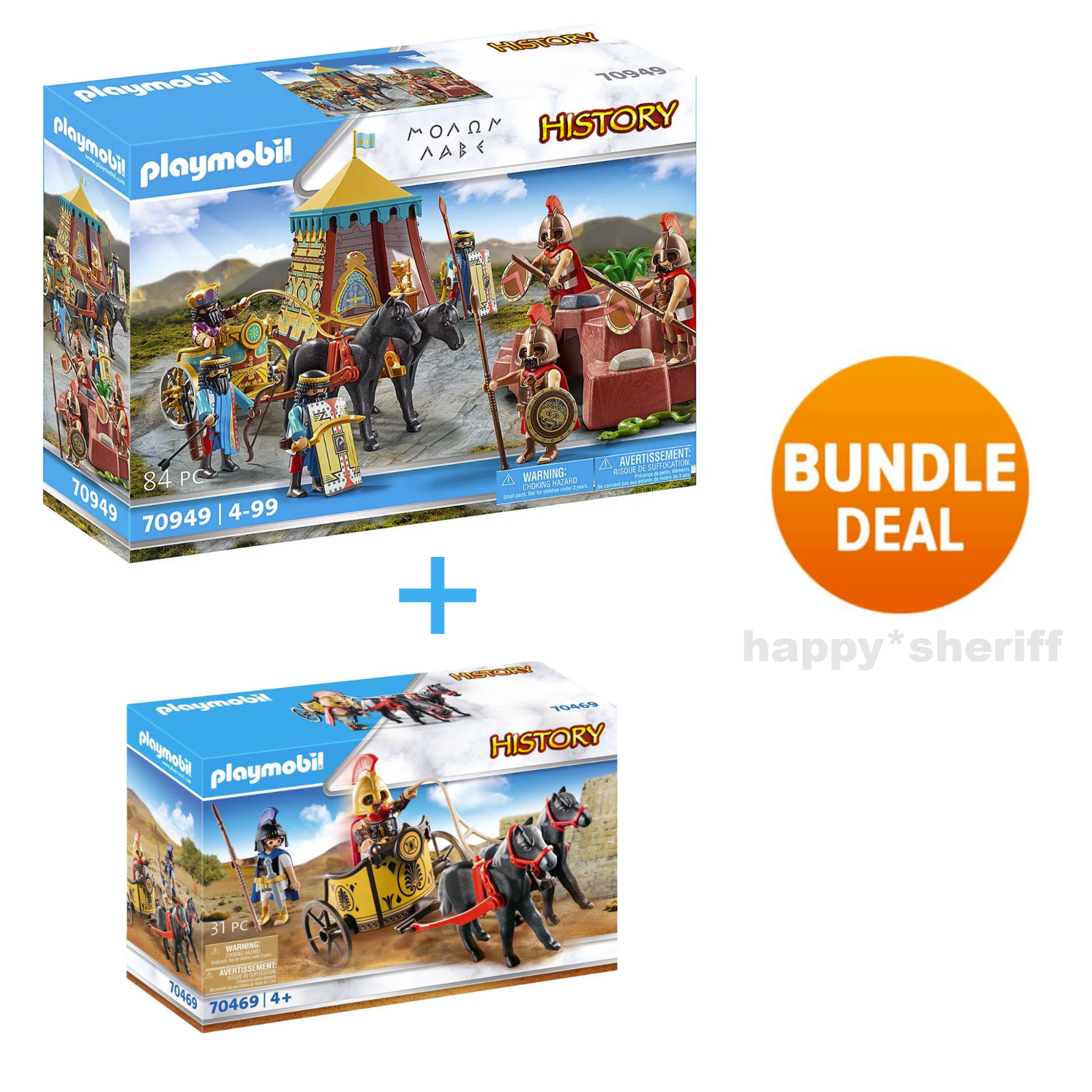 Playmobil History Set 70949 Leonidas And Mythology 70469 Achilles