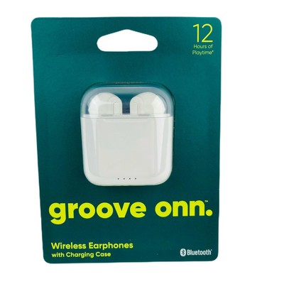 ONN White in-Ear True Wireless Earbuds with Charging Case Cable