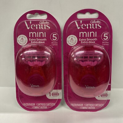 2 Pack - Venus Mini Extra Smooth Women's Razor + Travel Case