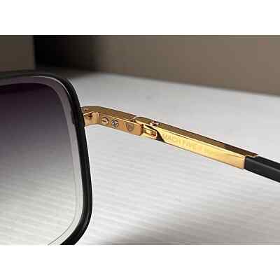 Pre-owned Dita Mach Five Drx 2087-a Matte Black Yellow Gold 18k / Gray Gradient Sunglasses