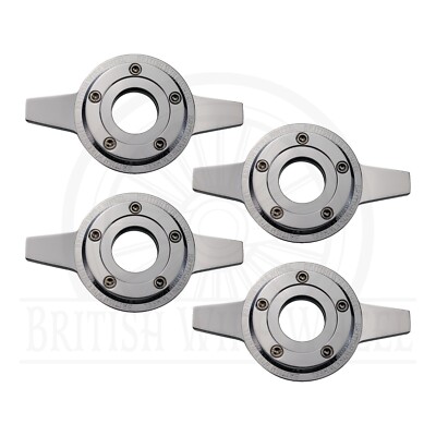 2 Bar Zenith Locking Style Chrome Knock Off Spinner Caps for Lowriders, Set of 4