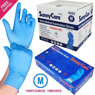 1000 SunnyCare #8202 Nitrile Exam Gloves Chemo-Rated (Powder Free Vinyl Latex) M