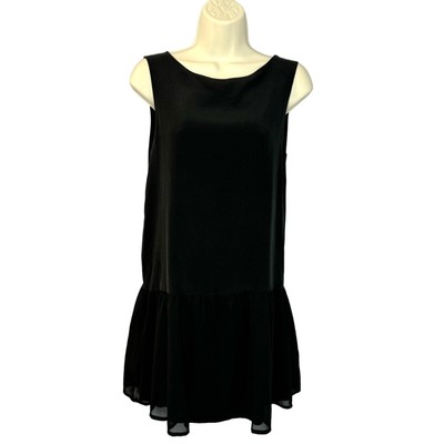 Anine Bing Silk Shift Mini Dress Ruffle Hem Romantic Minimalist Women's XS New 