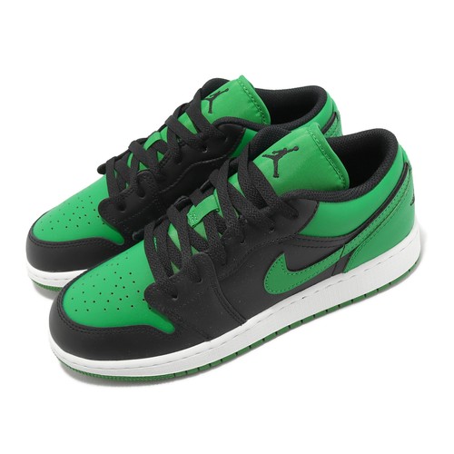 Nike Air Jordan 1 Low GS Black Lucky Green Kids Women AJ1 Casual 553560-065