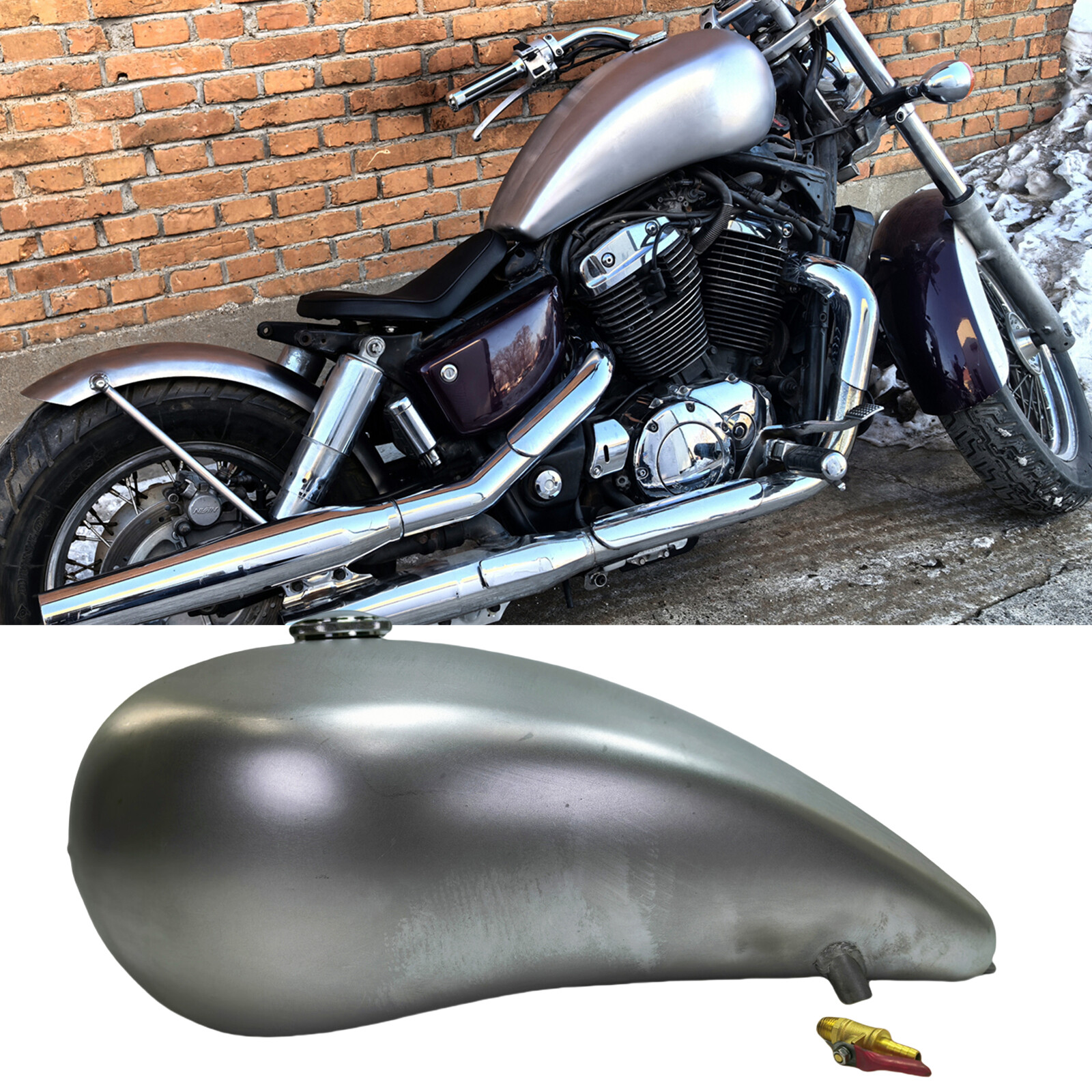 14L Motorcycle Petrol Gas Fuel Tank For Honda Shadow 1100 VT1100