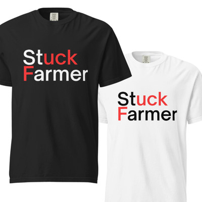 Stuck Farmer T‑Shirt – Funny Farming Tee – Gift for Farmers & Tractor Fans