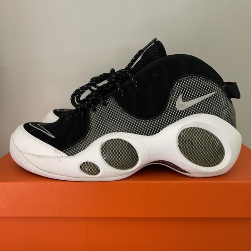 SIZE 8.5 NIKE AIR ZOOM FLIGHT PREMIUM BLACK WHITE GREY