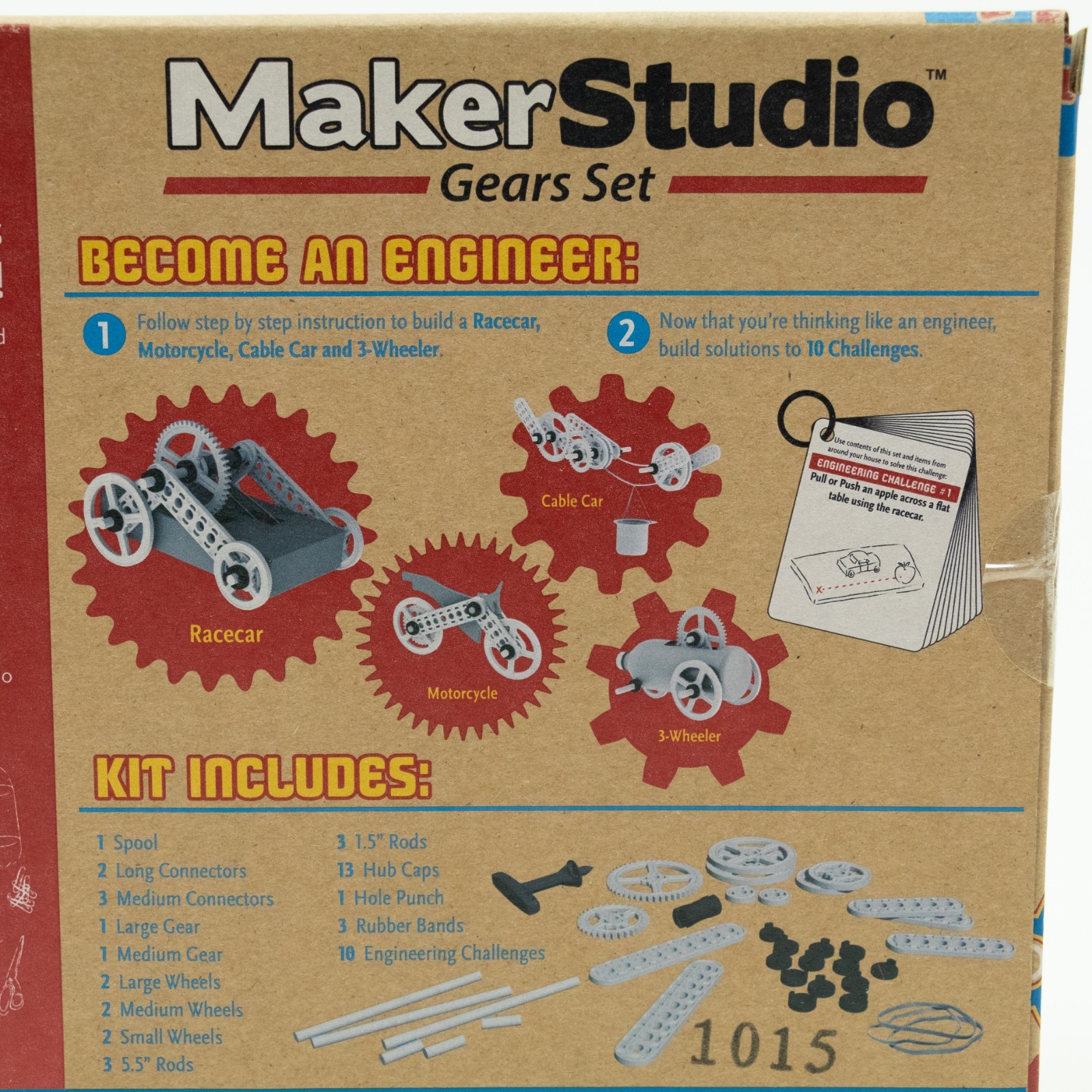 Think Fun Maker Studio Gears Set 10 Engineering Challenges To Build NEW