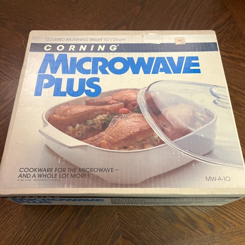 1984 Corning Microwave Plus 10” Covered Browning Skillet!