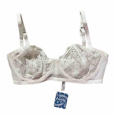 NWT Intimately FREE PEOPLE Lace Eyelet Underwire Bra White Sz 36DD