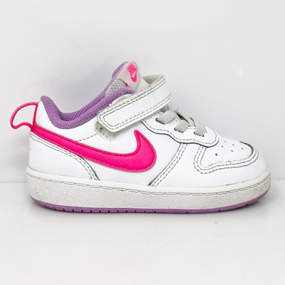 Белые кроссовки Nike Girls Court Borough Low 2 BQ5453-111, размер 7C