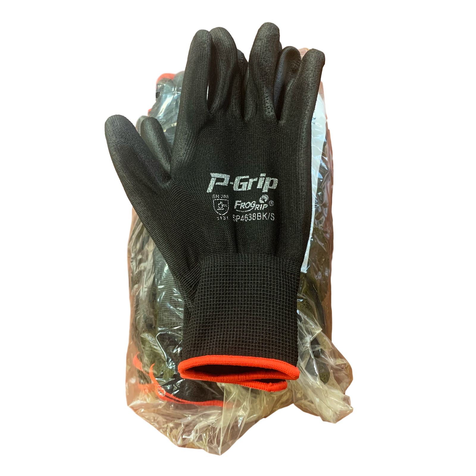 LIBERTY P-GRIP WORK GLOVES BLACK PU POLYURETHANE COATED PALM SP4638BK (12 PAIR)