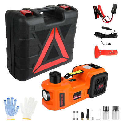 Elektrischer Wagenheber Mit Schlagschrauber Set 12V 5T Hydraulischer Jack Lift