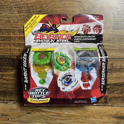 NIB Beyblade Shogun Steel 2 Pack Berserker Behemoth F230TB Bandit Golem DF145BS