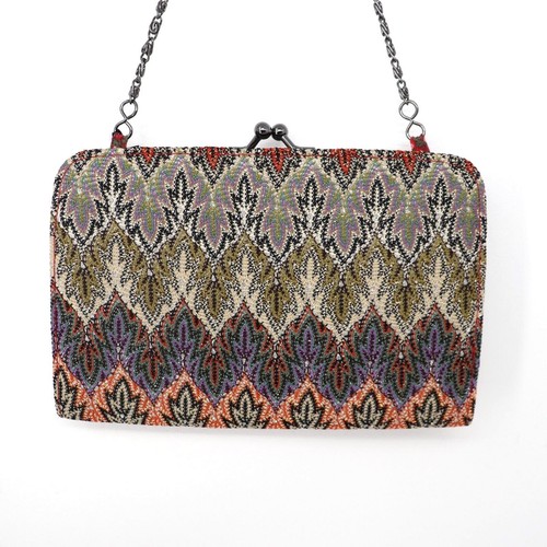 Luna❤︎Rich Luna Llena Handbag Women Chevron Zip Zag Multicolor Shimmer Purse