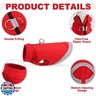 Mihachi Dog Fleece Vest Sweater Zip Up Warm Pullover Step-in Dog Jacket with Dual D-Ring Leash, Winter Cold Weather Reflective Coat Clothes Hoodie for Small Medium Dogs Puppy Cat Boy Girl, Red S
