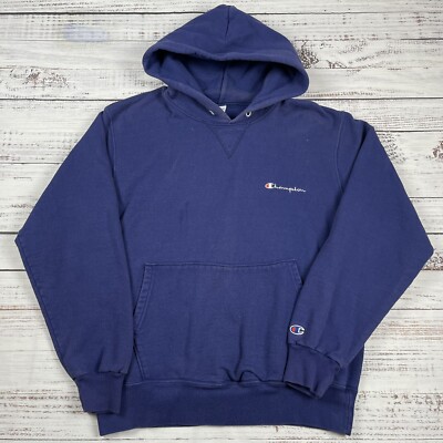 Vintage Champion Hoodie Vtg 90s Spell Out Script Hooded Sweatshirt