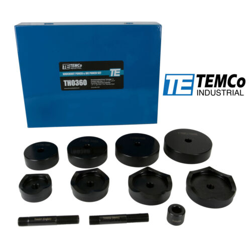 TEMCo Industrial 2-1/2", 3", 3-1/2", 4" Conduit Punch and Die Set for Knockout