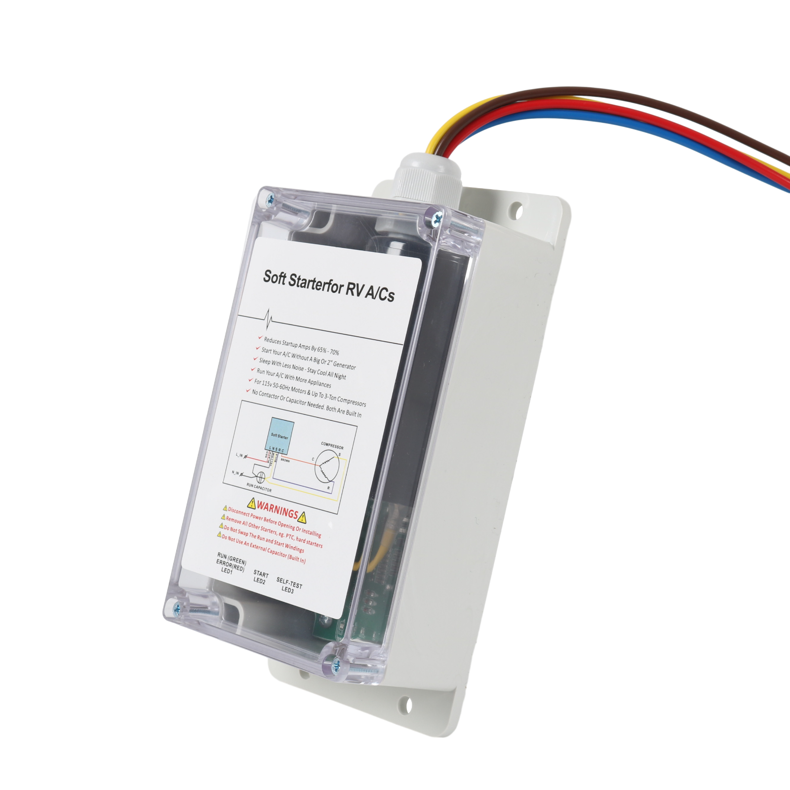 A/C Soft Starter Smart Control Kit Enables Easy Start an A/C & Appliances on RV