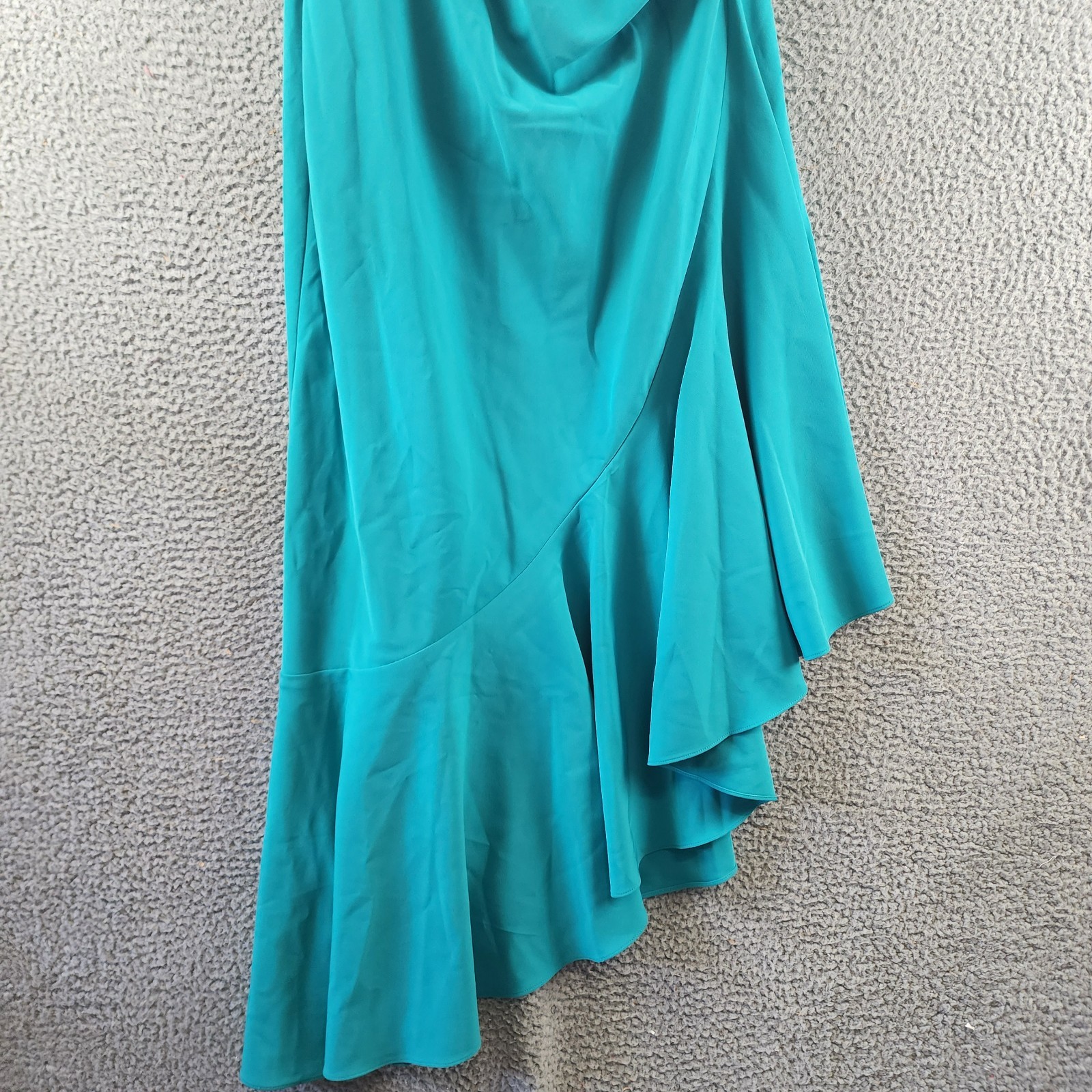 Eliza J Asymmetrical One-Shoulder Dress Women's 10 Turquoise Side Zip Closure - Picture 3 of 11