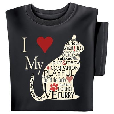 I Heart My Cat Short Sleeve Cotton T-Shirt