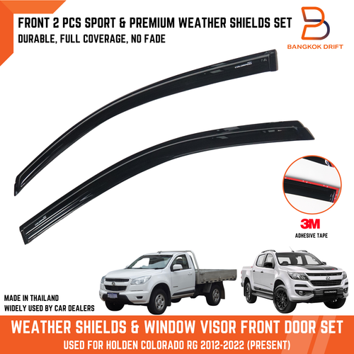 Front Window Visors Rain Guard for Chevrolet Colorado S10 RG 2012-2022 2pc Set