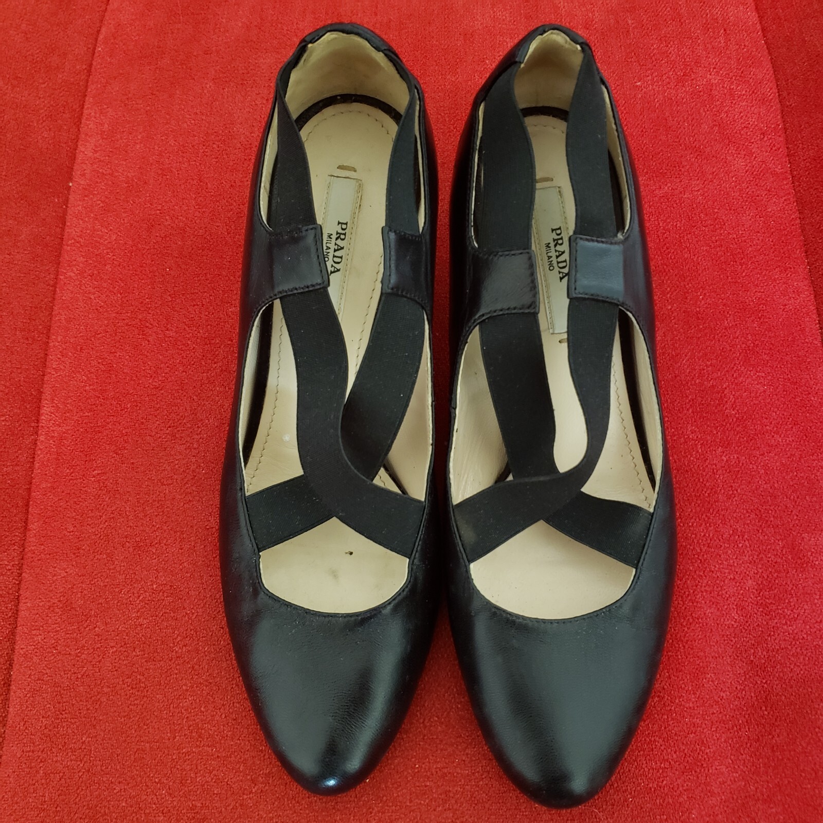 Authentic Prada Black Ballet Leather Heels , Size 36.5 | eBay