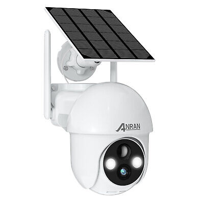 ANRAN 3MP Home Solar Powered Wireless Camera PTZ CCTV Security Battery Built-in