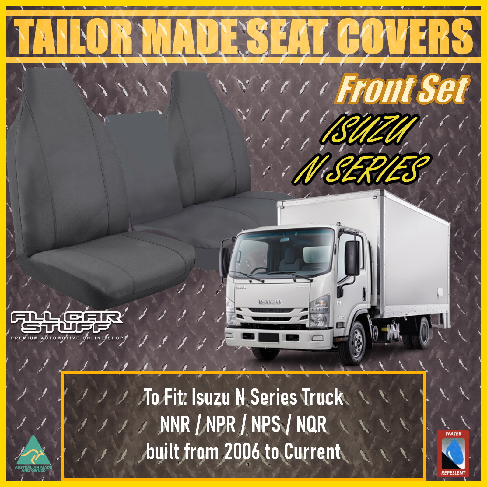 Waterproof Canvas Seat Covers for Isuzu NNR/NPR/NPS/NQR Truck 2006 to