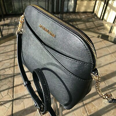  Michael Kors Women Leather Crossbody Bag Handbag Messenger Purse Shoulder Black